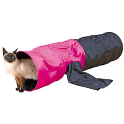 Tunnel de jeu ø 30 × 115 cm pour chat et chiot coloris noir et rose Trixie