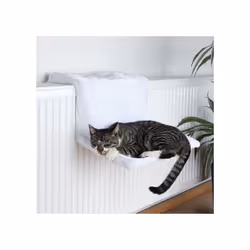 TRIXIE Radiator Bed, Lit de radiateur pour animaux de compagnie, Intérieure, Chat, Blanc, Rectangulaire, Polyester