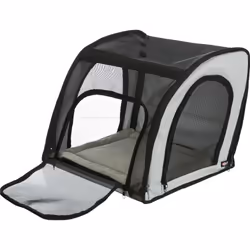 TRIXIE 13174, Caisse de transport voiture, Chien, Charge avant et latérale, Noir, Gris, Monochromatique, Polyester