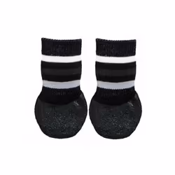 Chaussettes de protection pour chien fabriquées en coton et élasthane et vendue à la paire Ce modèle est équipé d’un revêteme ...