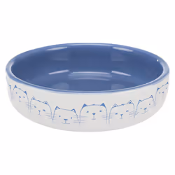 TRIXIE 24770, Chat, Vitrocéramique, Bleu, Crème, Gamelle à eau pour animaux de compagnie, Image, 0,3 L