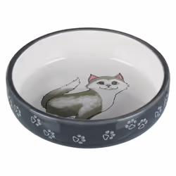 TRIXIE 24784, Chat, Vitrocéramique, Gris, Blanc, Gamelle à nourriture pour animaux de compagnie, Image, 0,3 L