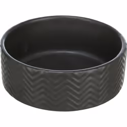 TRIXIE 25020, Chien, Vitrocéramique, Noir, Gamelle à nourriture pour animaux de compagnie, Monochromatique, 0,4 L