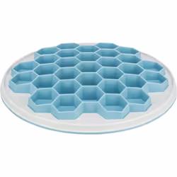 TRIXIE Slow Feeding Assiette Hive, Chien, Plastique, Bleu, Blanc, Gamelle à nourriture pour animaux de compagnie, Monochromat ...