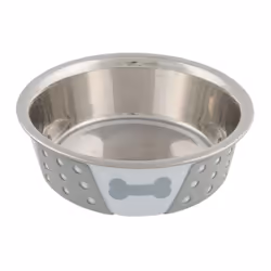TRIXIE 25256, Chien, Silicone, Acier inoxydable, Acier inoxydable, Gamelle à nourriture pour animaux de compagnie, Image, 0,7 ...