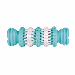TRIXIE 32943, Chien, Os, Turquoise, Blanc, Caoutchouc, Mastication, 110 mm