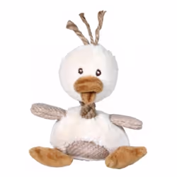 TRIXIE Plush Duck for Dogs, Chien, Jouet en peluche, Marron, Blanc, Peluche, 150 mm