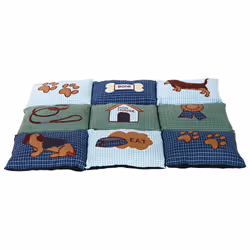 TRIXIE Patchwork, Chien, Microfibre, Polyester, Bleu, Vert, Image, Lavage à la main, 800 mm