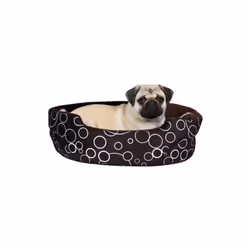 Corbeille pour chien avec couverture fourrure type peluche. Housse polyester particulièrement douce. Rembourrage mousse, cous ...