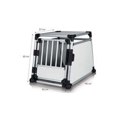 Cage de transport pour chien Alu Autobox - 63 x 65 x 90 cm Désignation : Cage alu morin 39342