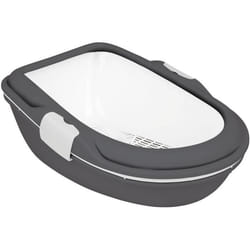 TRIXIE Primo XXL Chat Toilettes ouvertes pour animaux de compagnie Gris, Blanc