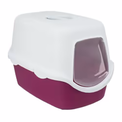 Bac a litiere Vico, avec couvercle, 40 × 40 × 56 cm, baie/blanc