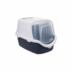 TRIXIE Bac a litiere Vico open top - 40 x 40 x 56 cm - Avec couvercle - Bleu gris et blanc - Pour chat