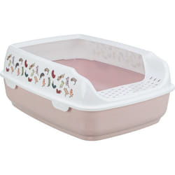 TRIXIE 40399 bac à litière pour chiens et chats Chat Toilettes ouvertes pour animaux de compagnie Rose, Blanc