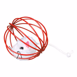TRIXIE Mouse in a Wire Ball, Chat, Multicolore, Polyester, 6 cm
