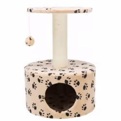 TRIXIE Junior Arbre à chat Toledo, Lit de griffoir pour chat, Autonome, Beige, Peluche, Sisal, 610 mm