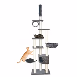 TRIXIE 43902, Poteau du griffoir pour chat, Autonome, Gris, Peluche, 9 cm, 2700 mm