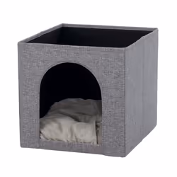 TRIXIE Ella Cuddly Cave, Panier refuge pour animaux de compagnie, Intérieure, Chat, Gris, Rectangulaire, Monochromatique