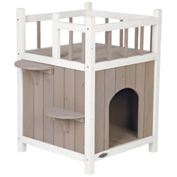 TRIXIE Maison avec balcon pour chats Gris et blanc