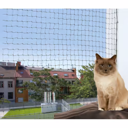 Description générale Optez pour ce filet de sécurité pour balcon en vert olive, conçu pour empêcher votre chat de tomber lors ...