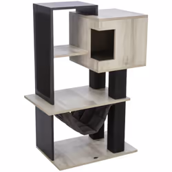 TRIXIE Arbre à chat CityStyle, Intérieure, Polyester, Bois, Noir, Gris, 980 mm