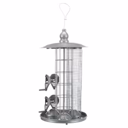 TRIXIE 55421 mangeoire pour oiseau Argent Métal, Plastique Support