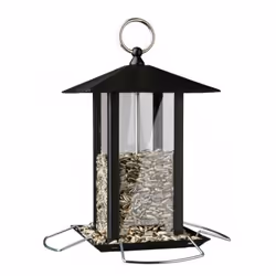 TRIXIE 55621 mangeoire pour oiseau Noir, Transparent Métal Support