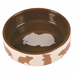 TRIXIE 60731, Hamster, Gamelle à nourriture pour animaux de compagnie, Vitrocéramique, Beige, Marron, Motif, 0,08 L