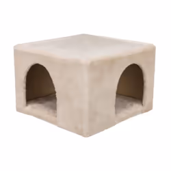 Abri douillet peluche - 36 × 25 × 36 cm - Beige - Pour lapins et petits rongeurs.