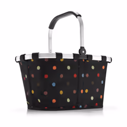 Reisenthel BK7009, Panier à commission, Noir, Multicolore, Aluminium, Polyester, Motif, Motifs à pois, 22 L