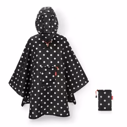 Reisenthel mini maxi poncho, Vêtement de pluie, Unisexe, Adulte, 1 pochettes, Polyester, Noir, Blanc