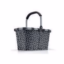 Reisenthel Carrybag, Panier à commission, Noir, Blanc, Aluminium, Polyester, Motif, 22 L, 480 mm