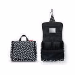 Reisenthel Toiletbag XL, Polyester, Noir, Blanc, Motif, Fermeture éclair, 3 pochettes, 4 L