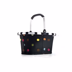 Reisenthel carrybag XS, Panier à commission, Noir, Orange, Jaune, Polyester, Motif, Motifs à pois, 5 L