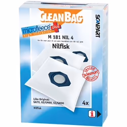 Cleanbag M 181 NIL 4, Universel, Sac à poussière, Blanc, Toison, GA70, GS/GM80, GS/GM90, Nilfisk