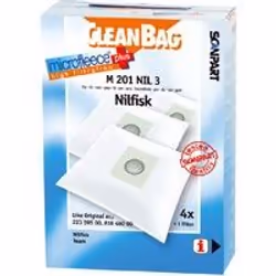 Cleanbag M 201 NIL 3, Nilfisk: GM - 200 - 430 - 516 GMD - 400 - 410 - 420 - 430 King - 510 - 518 - 520 - 530 - 540 -..., 4 pi ...