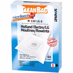 Cleanbag M 130 LG 6, Universel, Sac à poussière, Blanc, Toison, TB33, TB34, TB39,MT000101, ZR004101, ZR003902, Bomann, Bork,  ...