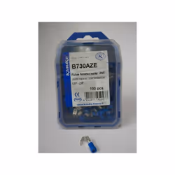 Fiche plate femelle bleue (boîte de 100) pour conducteur de sections 1,5 à 2,5mm² KLAUKE Fiche plate femelle bleue avec dériv ...