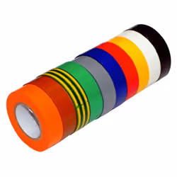 LOT DE 10 RUBANS ADHÉSIFS ISOLANT EN PVC D'USAGE COURANT. DIMENSION 15MM X 10 M (RISP)