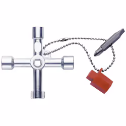 Clé pour armoire de commande Avec chaîne, adaptateur et embout interchangeable 1/4 pouce, carré intérieur 5,6 et 7-8 mm, entr ...