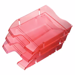 Helit H2363520 bac de rangement de bureau Polyéthylène téréphthalate (PET) Rouge