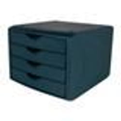 Boîte de classement - HELIT - The green chameleon - 4 tiroirs - Plastique recyclé - Certifié ange bleu