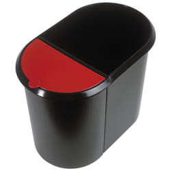 Helit H6103992 poubelle Ovale Plastique Noir, Rouge