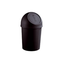 Poubelle à clapet push 6 litres diam 21CM H37,5 cm noir H2401095 - Helit