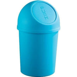 Poubelle À Clapet Push 6 Litres Diam 21cm H37,5 Cm Bleu H2401034 - Helit