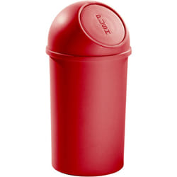 helit, Poubelle à poussoir, en polypropylène, rouge, capacité