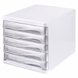 Helit H6129402, Plastique, Transparent, Blanc, A4, A4, 5 tiroir(s), 268 mm