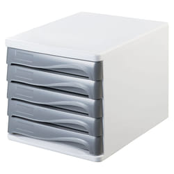 Helit H6129482 bac de rangement de bureau Plastique Gris, Blanc