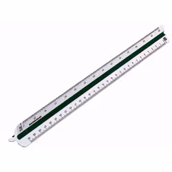 Rumold 150/30 DIN, Règle de bureau, Plastique, Vert, Blanc, Mat, cm, pouce, mm, 300 mm