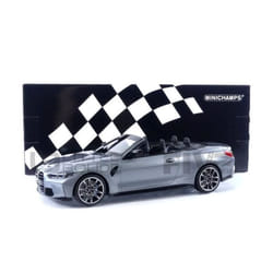 Voiture Miniature de Collection - MINICHAMPS - BMW M4 Cabriolet - 1/18 - Grey Metallic - 2020